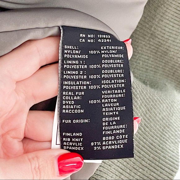 NEW Sam. Jenny Nylon Bomber Jacket XS Military Natural (no hood) - Picture 10 of 12